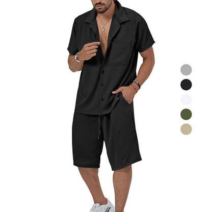 Herren Freizeit-Set Kurzarmhemd lässige Shorts Sommerlich