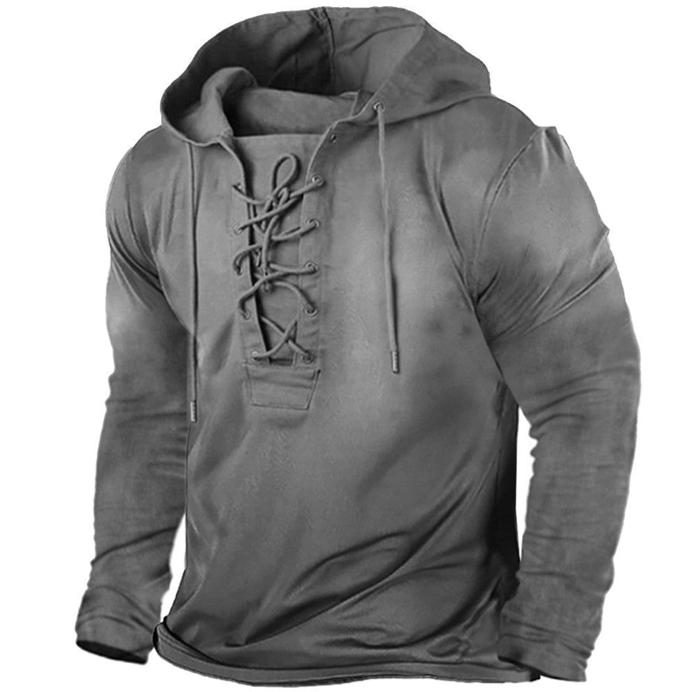 Herren Kapuzenpullover Warm Schnürdesign Modern
