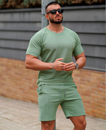 Herren Sportset Kurzarm mit bequemen Laufshorts