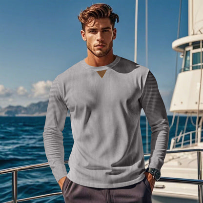 Herren Sportshirt Langarm mit Strukturdesign Modern
