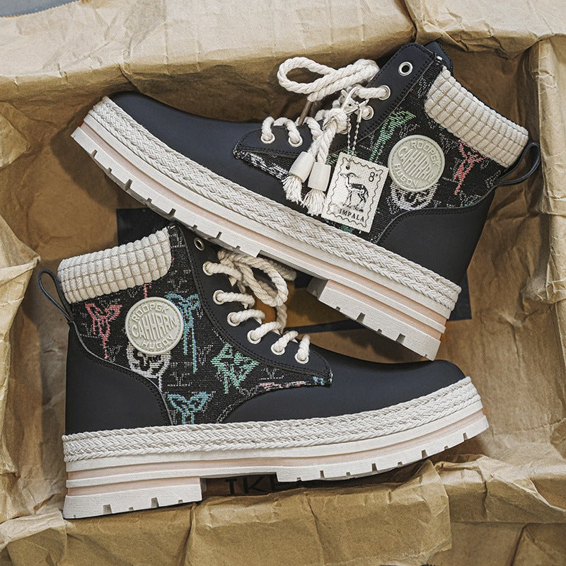 Schnürboots Damen Robust Stiefel mit Strapazierfähigem Material
