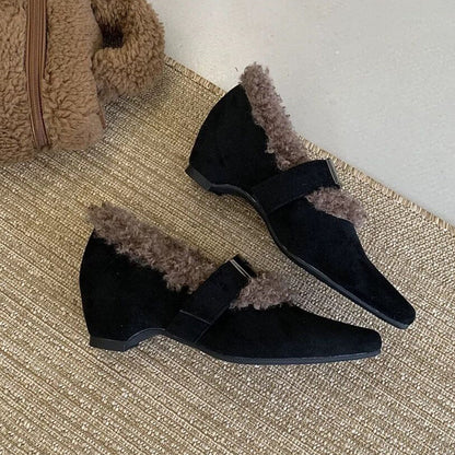 Damen Stiefeletten Warmfutter Riemchen Schuhe Winter