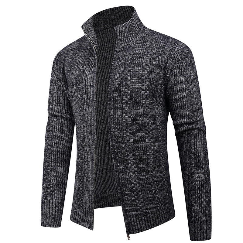 Herren Strickjacke Strukturiert Hochkragen Modisch