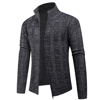Herren Strickjacke Strukturiert Hochkragen Modisch