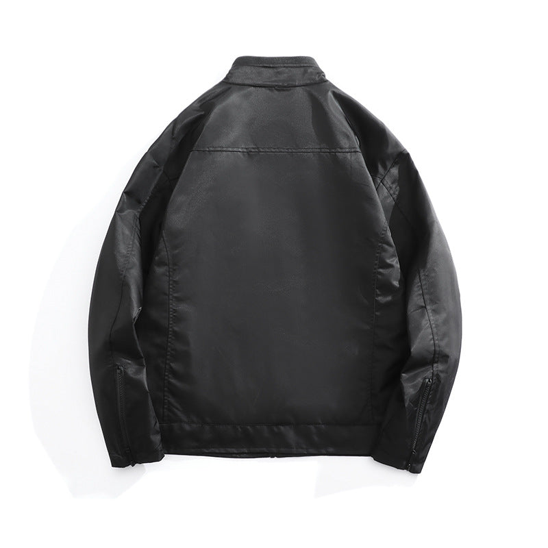 Herren Lederjacke Bikerstyle atmungsaktiv mit Taschen