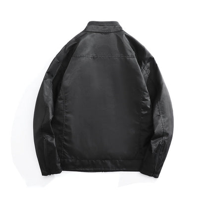 Herren Lederjacke Bikerstyle atmungsaktiv mit Taschen