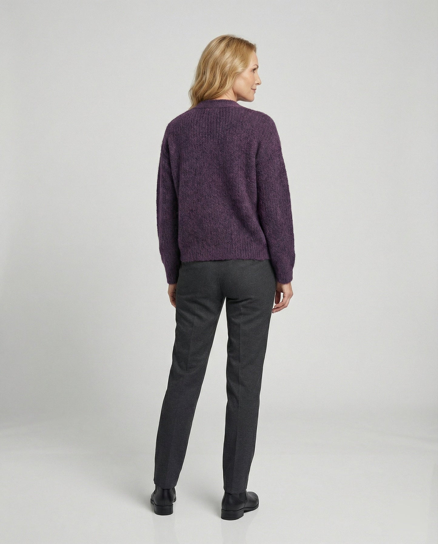 Damen Cardigan Kurz V-Ausschnitt Weich Strick Berlin Chic