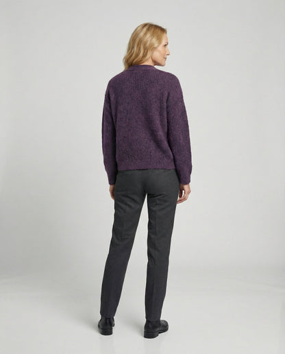 Damen Cardigan Kurz V-Ausschnitt Weich Strick Berlin Chic