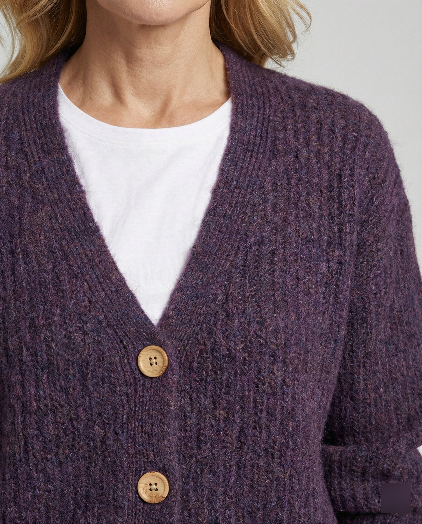 Damen Cardigan Kurz V-Ausschnitt Weich Strick Berlin Chic