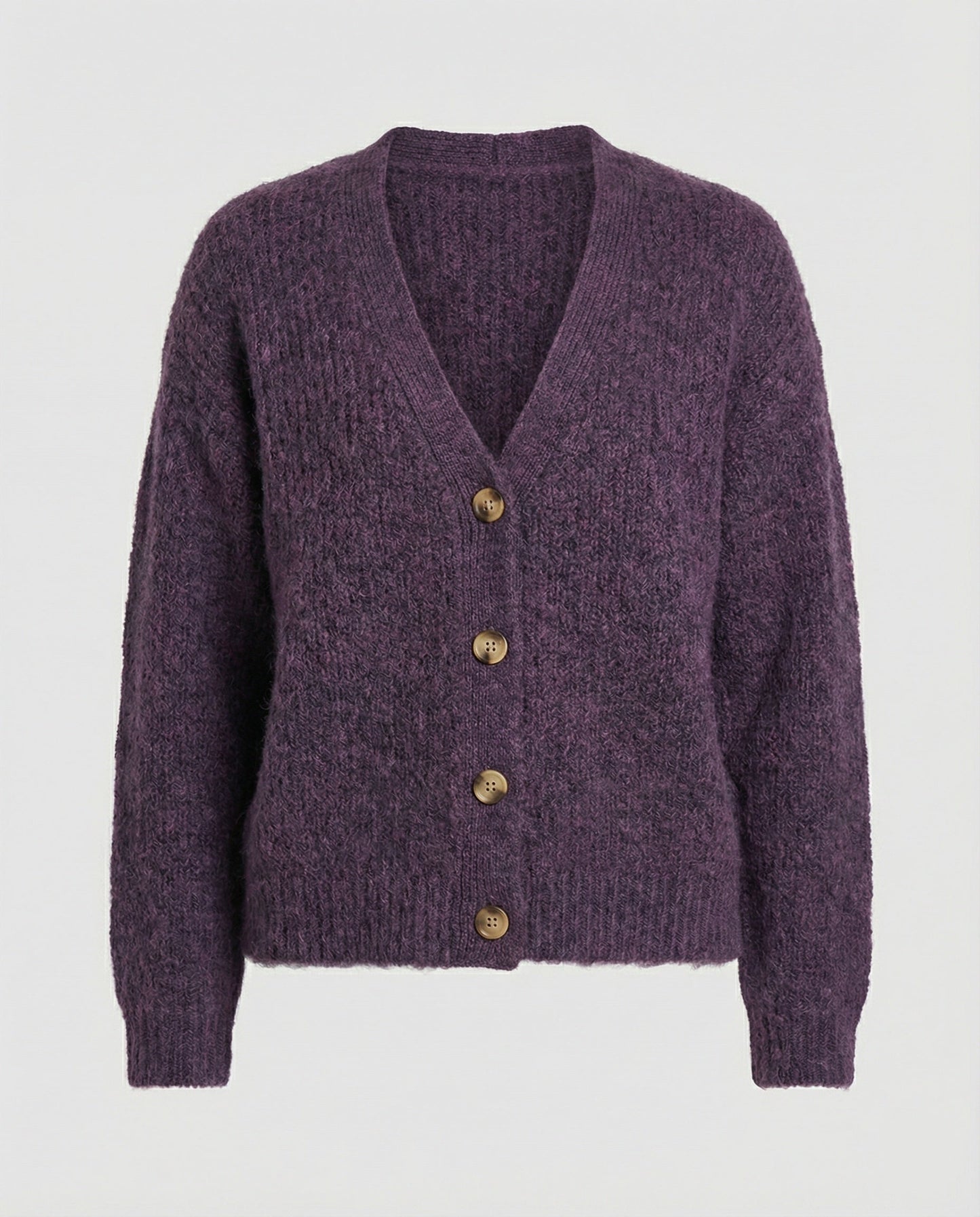 Damen Cardigan Kurz V-Ausschnitt Weich Strick Berlin Chic