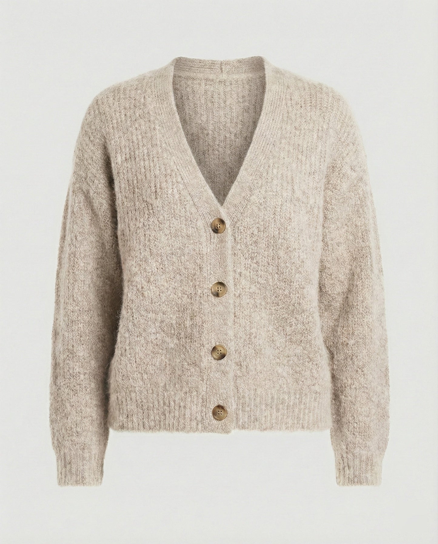 Damen Cardigan Kurz V-Ausschnitt Weich Strick Berlin Chic