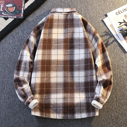 Herren Flanellhemdjacke Karomuster Zeitlos Elegannt