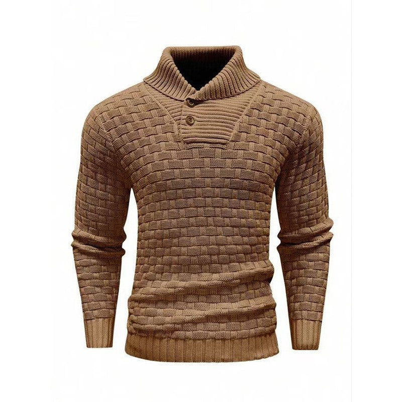 Herren Strickpullover Modern mit Stehkragen und Muster