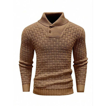 Herren Strickpullover Modern mit Stehkragen und Muster