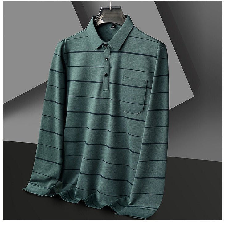 Herren Poloshirt Kurzarm Streifenmuster Elegant Modern