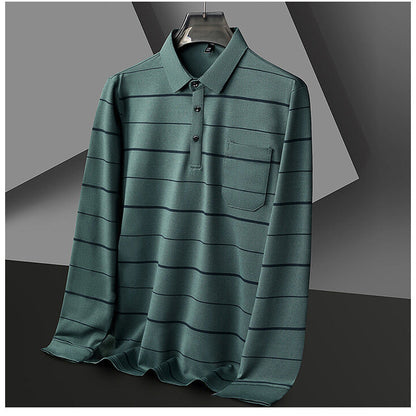 Herren Poloshirt Kurzarm Streifenmuster Elegant Modern