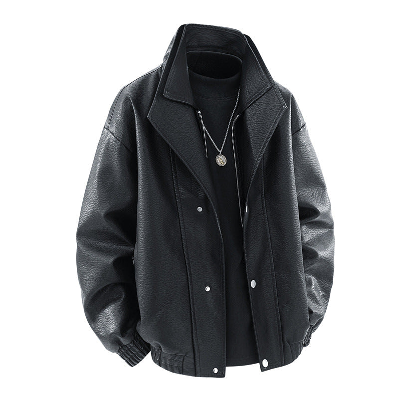 Lederjacke Herren Oversized Elegant Mit Taschen