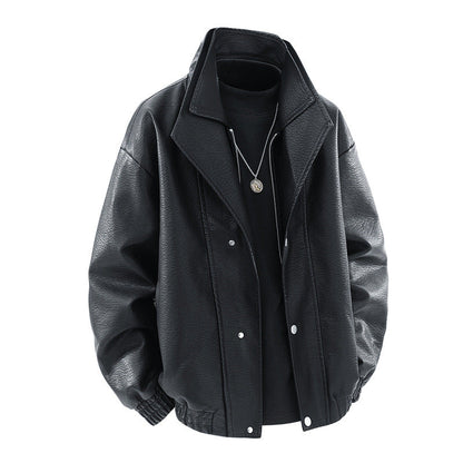 Lederjacke Herren Oversized Elegant Mit Taschen