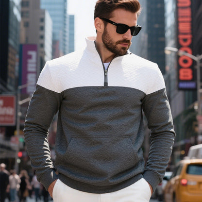 Herren Sweatpullover Lässig Gepolstert Reißverschluss Modern