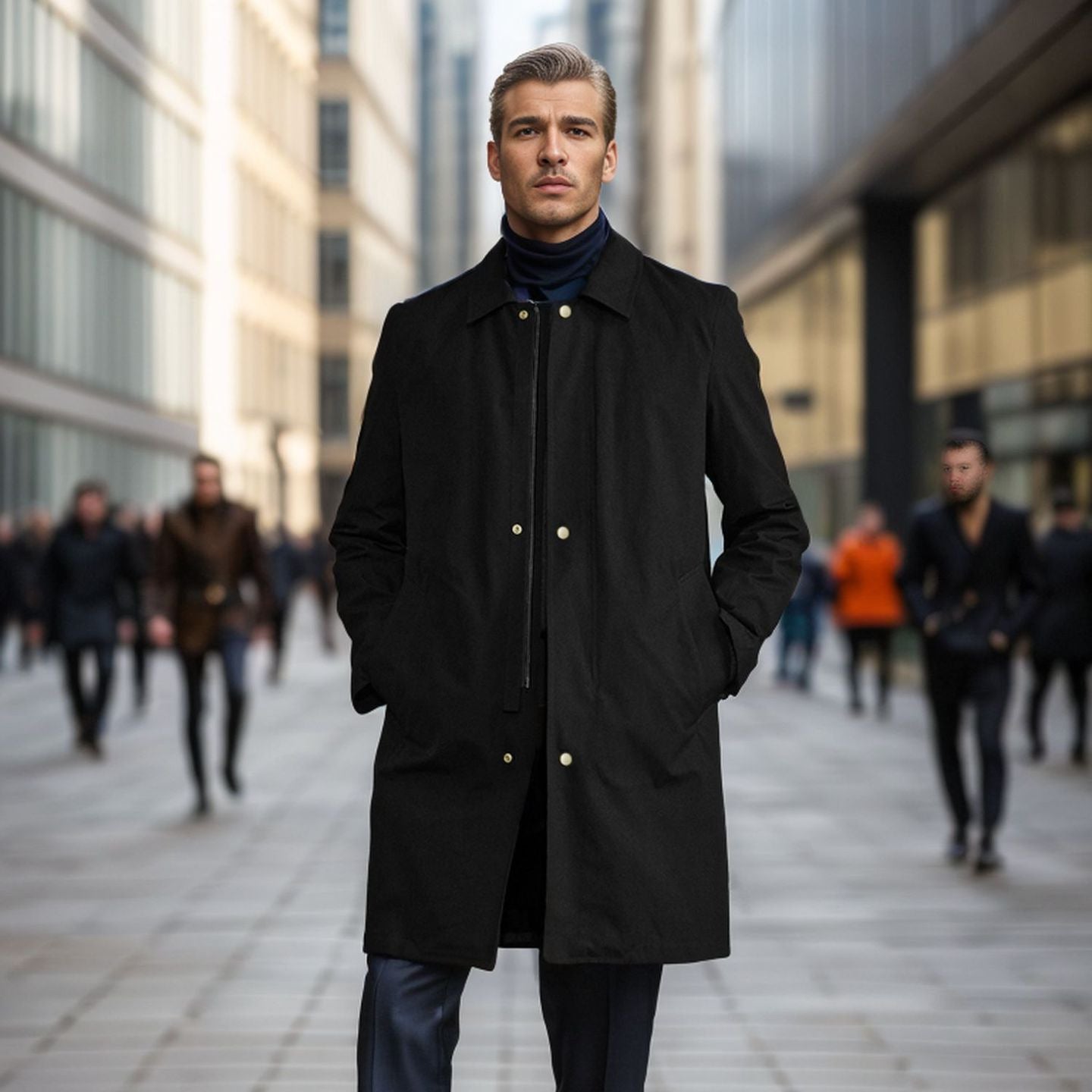 Herrenmantel Übergangsjacke Wasserabweisend Modern