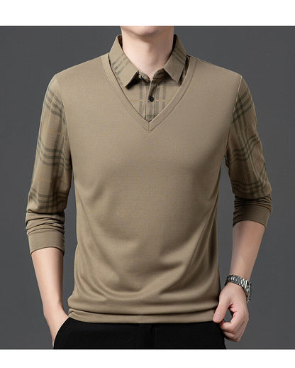 Herren Pullover Eleganter V-Ausschnitt Strukturierte Ärmel