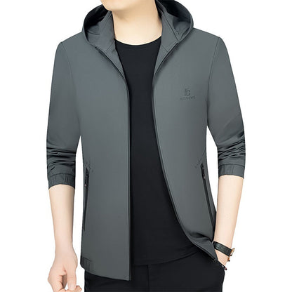 Herren Sportjacke Kapuze Taschen Funktionell Wasserabweisend