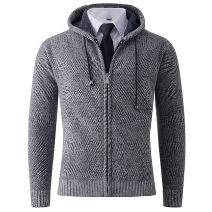 Herren Strickjacke Kapuze Strick Modern