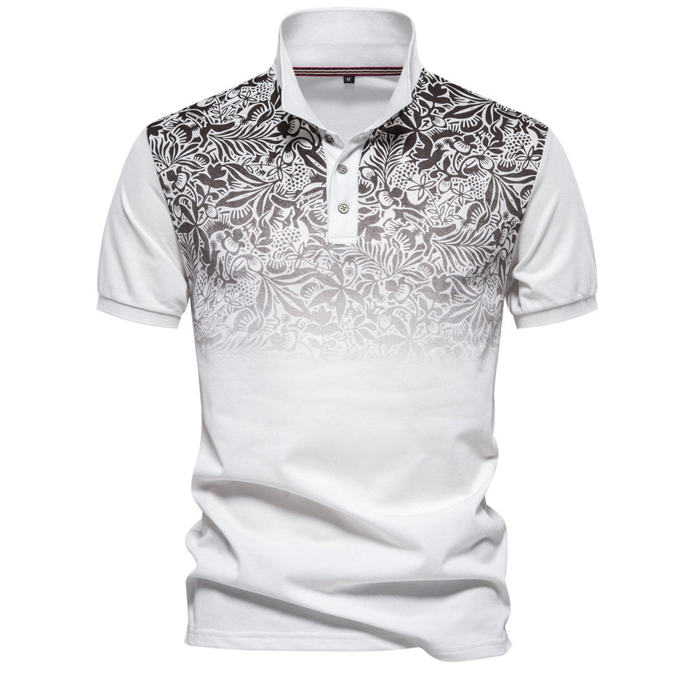 Herren Poloshirt Kurzarm Modern Floral Style - BerlinGlamour
