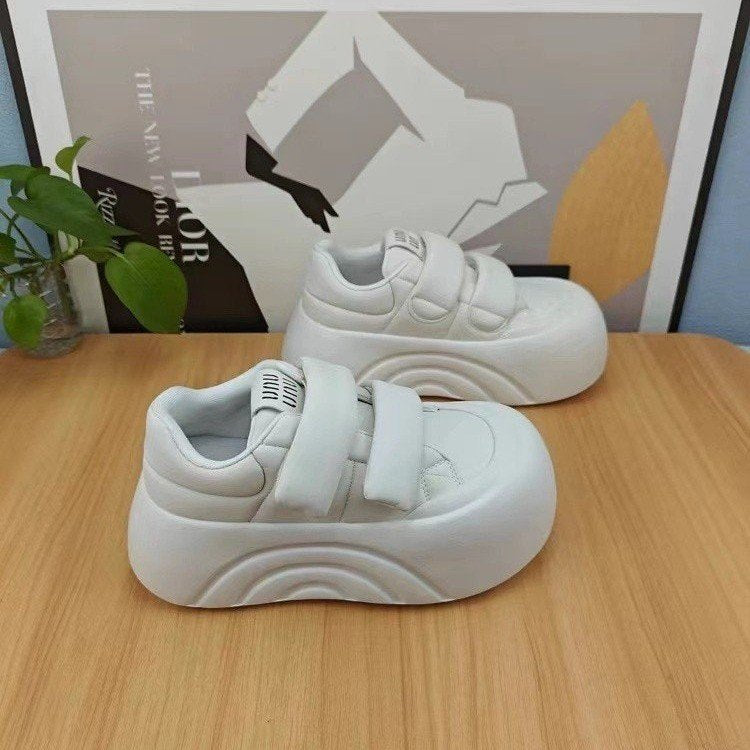 Damen Sneaker Chunky Bequem Klettverschluss Weite Sohle