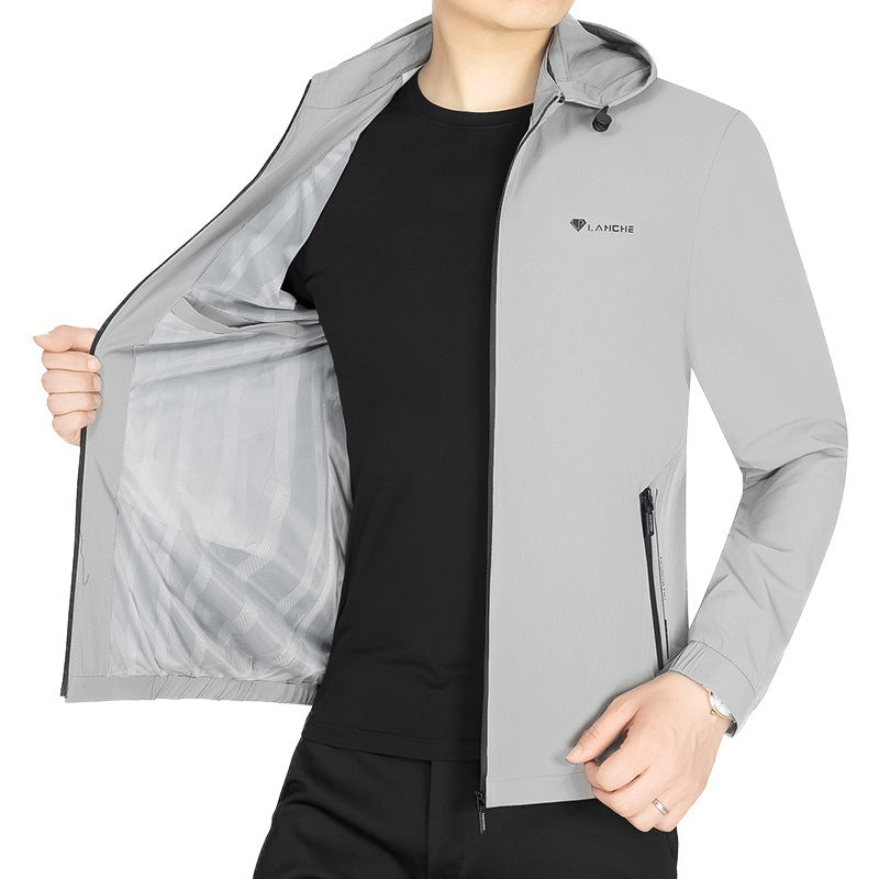 Herren Regenjacke Waterproof Kapuze atmungsaktiv - BerlinGlamour