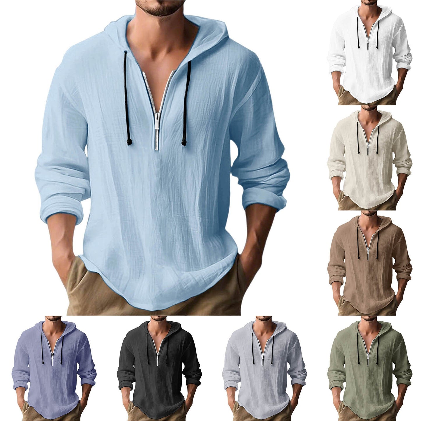 Herren Kapuzenpullover Lässig mit Reißverschluss - BerlinGlamour