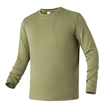 Herren Funktionslongsleeve Atmungsaktiv mit Tasche Sportlich - BerlinGlamour