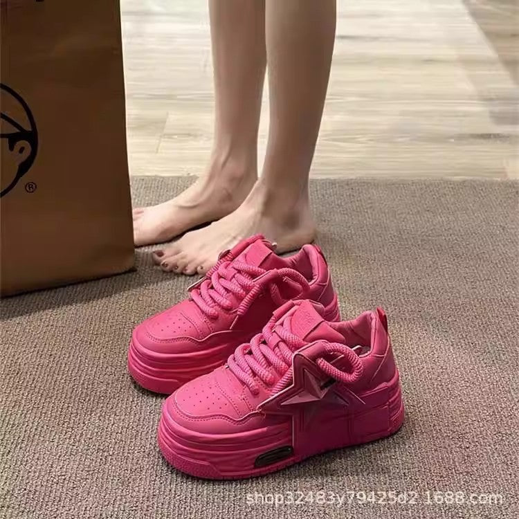 Damen Sneaker Sternen Applikation Komfort Schuhe Trendy