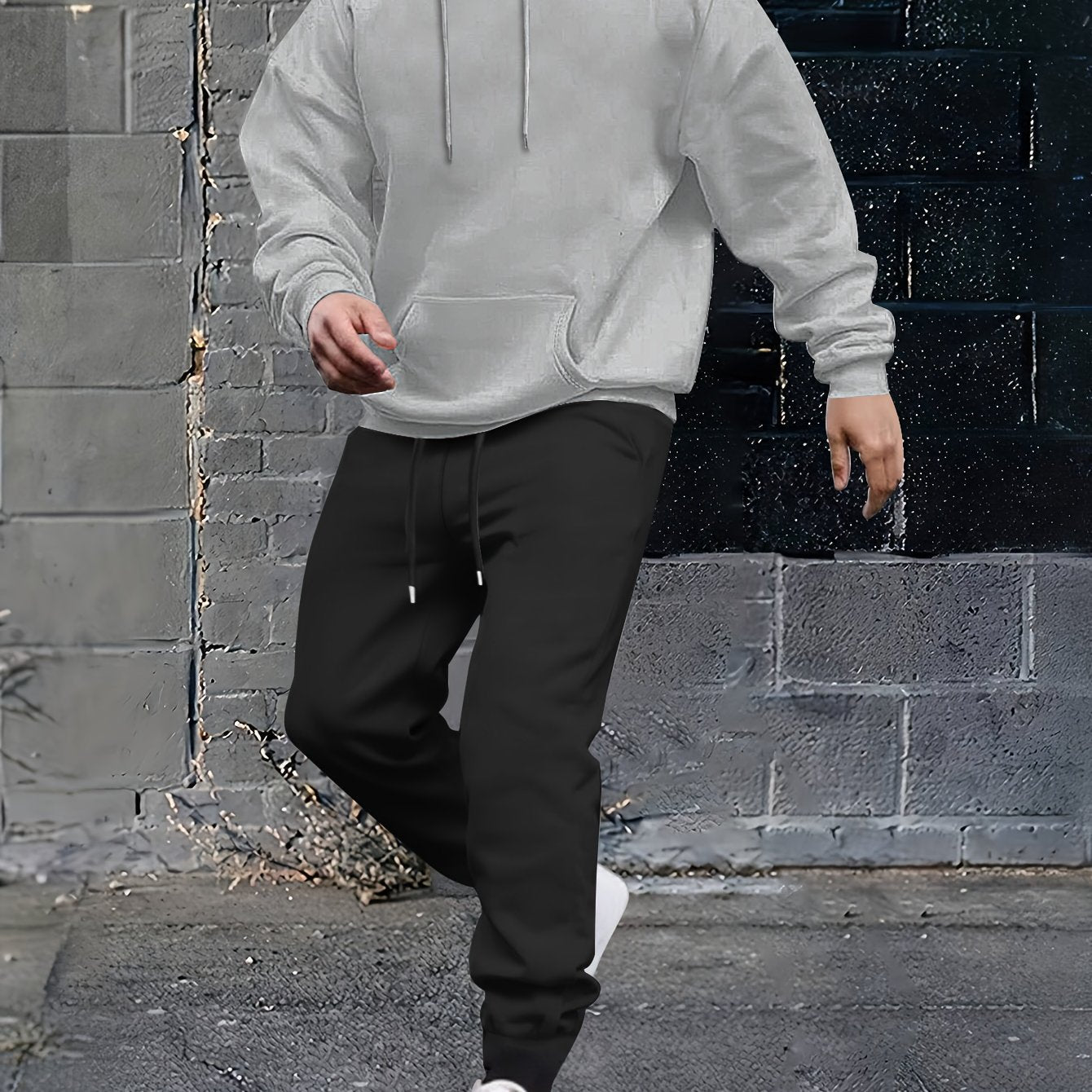 Herren Sportanzug Kapuzenjacke mit Taschen und verstellbarem Bund