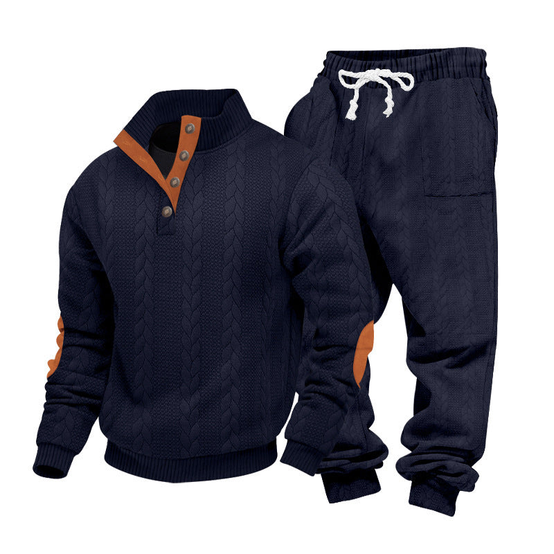 Herren Strickpullover Jogginganzug Set Bequem Warm