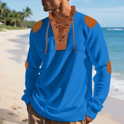 Für den Online-Shop Herren lässiges Langarm-Henley-Shirt schreibe ich: 

Herren lässiges Langarm-Henley-Shirt → Elegantes Herren-Shirt mit stilvollem Design