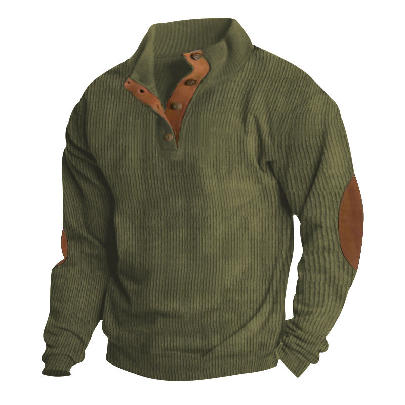 Herren Kapuzenpullover Strukturiert Lederoptik Modern