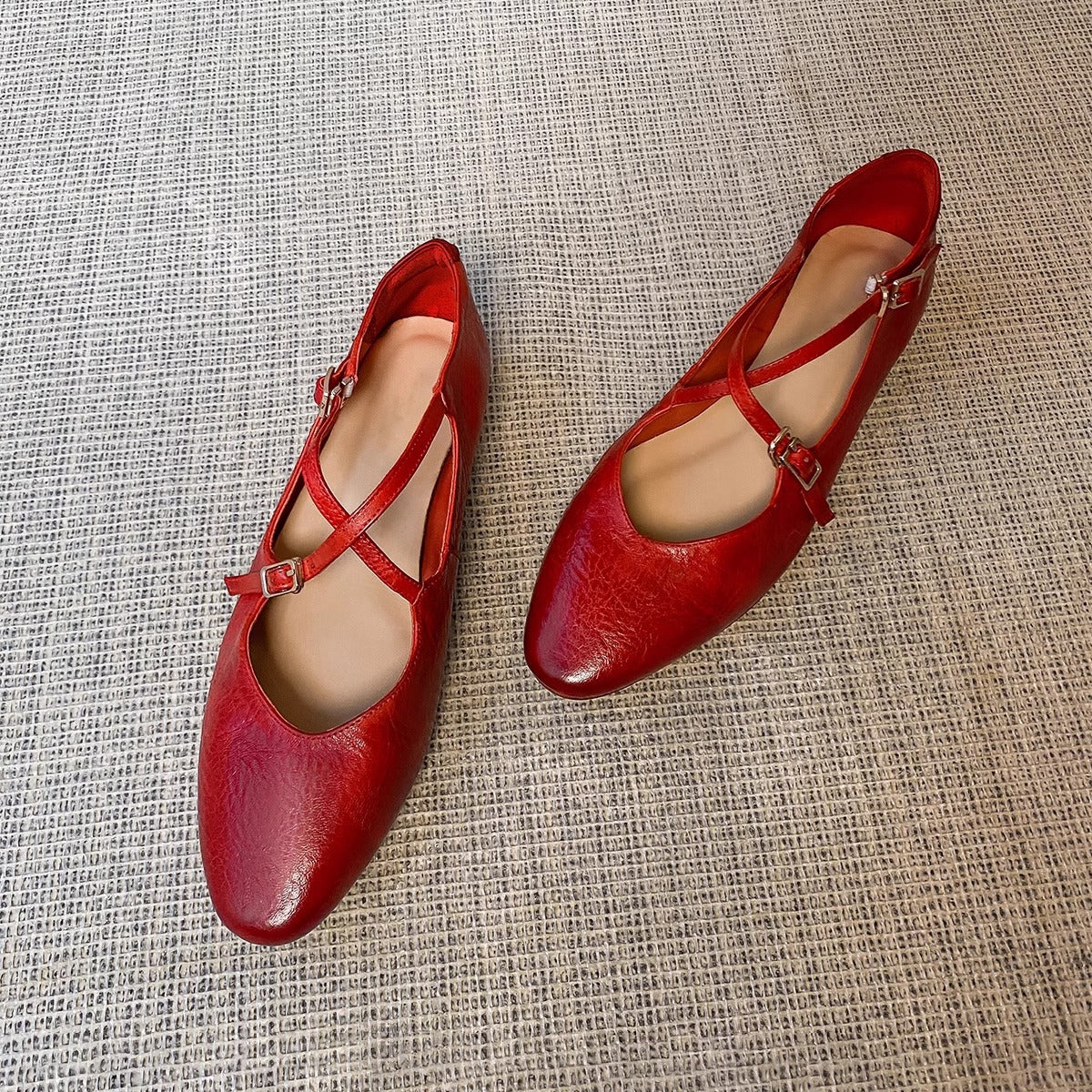 Damen Ballerinas Elegant Kreuzriemen Komfortschuhe - BerlinGlamour