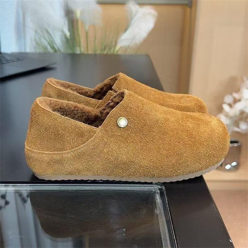 Damen Hausschuhe Weich Veloursleder Warm Futter - BerlinGlamour