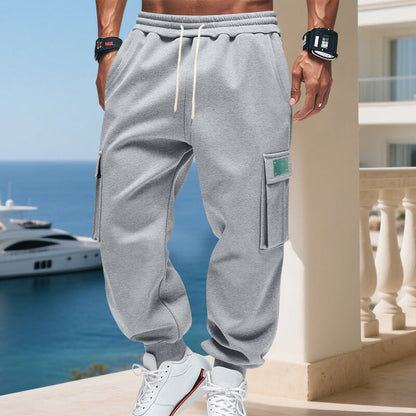 Herren Jogginghose Cargo Bequem mit Kordelzug und Taschen