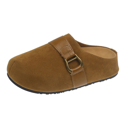 Damen Clogs Wildleder Schnallenverschluss Modern