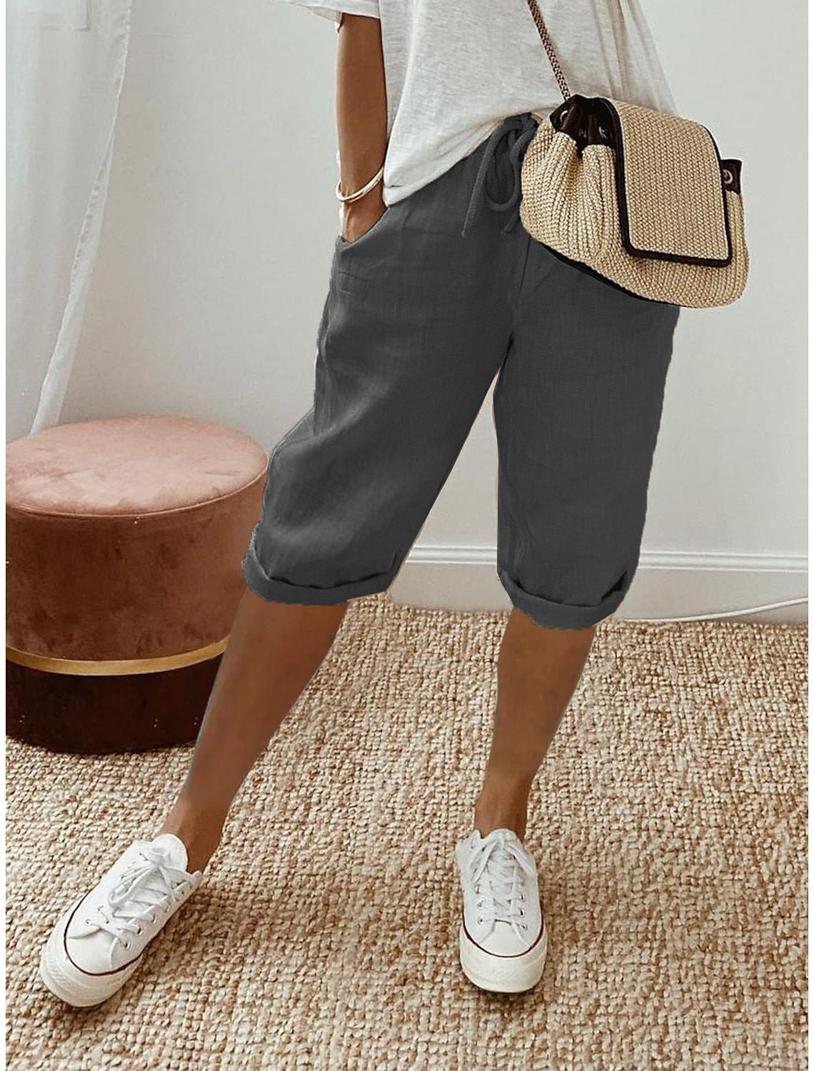 Luftige Damen Shorts Leinen Sommer