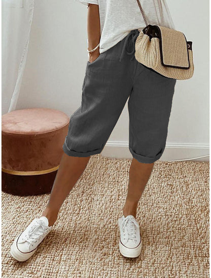Luftige Damen Shorts Leinen Sommer