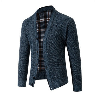 Herren Strickcardigan Karomuster Elegante Oberbekleidung
