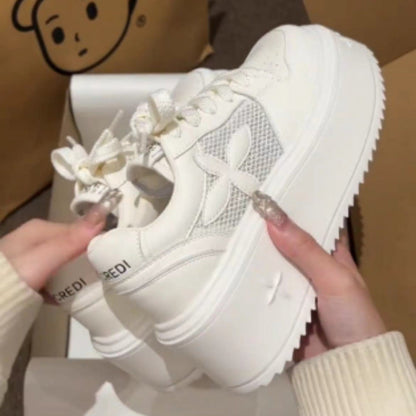 Damen Sneaker Plateau atmungsaktiv Mesh Modern