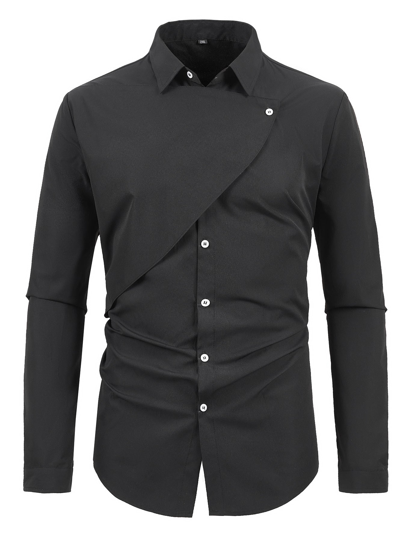 Herren Langarmhemd Asymmetrisch Modern Trendy