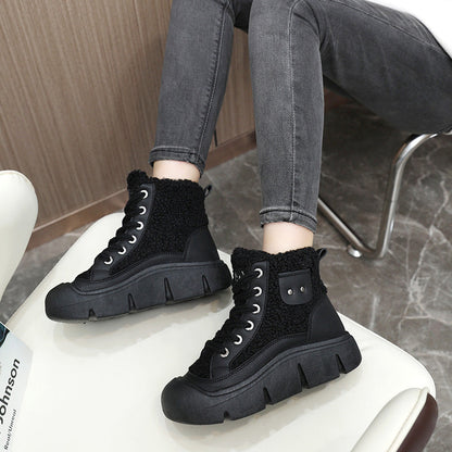 Damen Sneaker High-Top Modisch Kuschelig Weich