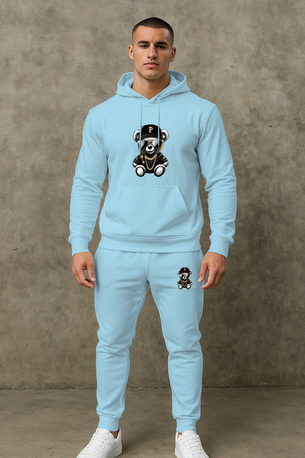 Herren Hoodie Set Streetwear Style Schwarz