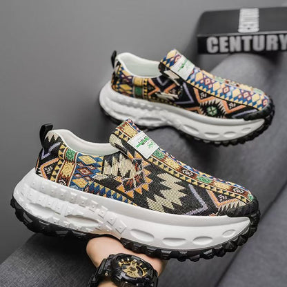 Damen Sneaker Bequem Slip-On Schuhe Mit Muster