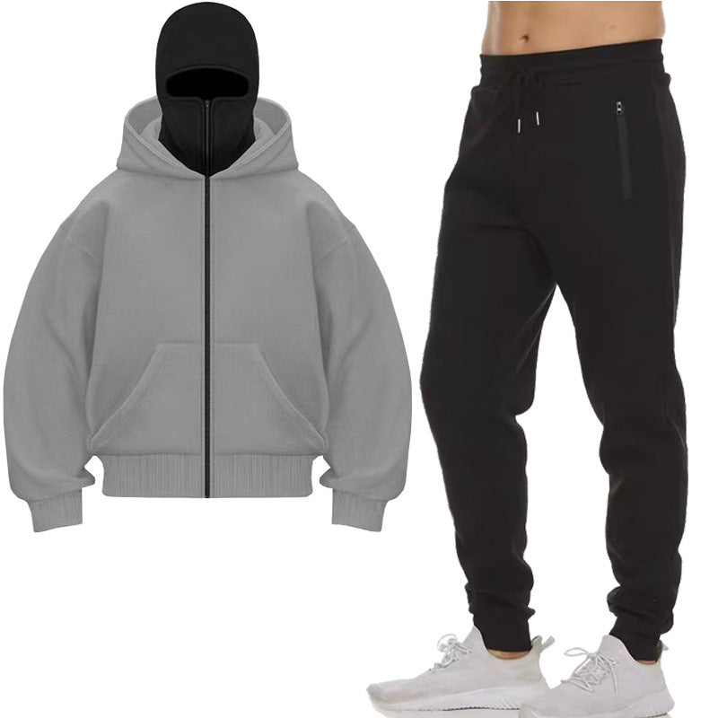 Herren Jogginganzug Kapuzenjacke Hochkragen Sportlich